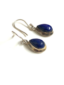 Sterling Silver Lapis Lazuli Pear Shaped Earrings