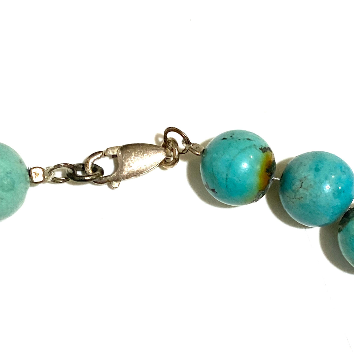 Natural Round Turquoise Beaded Collar Length Necklace