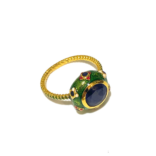 Enamel and Gemstone Ring