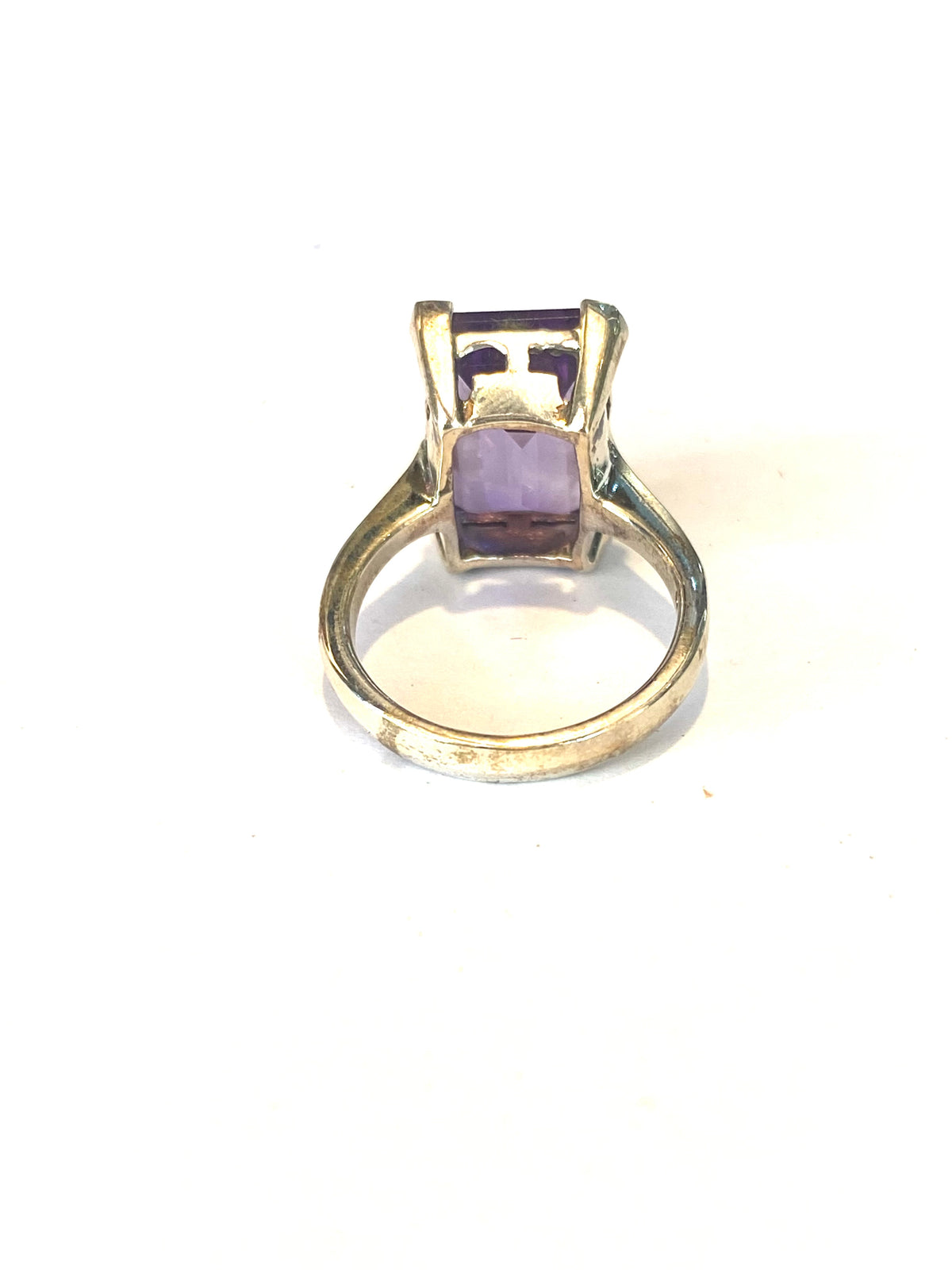 Sterling Silver Amethyst Rectangular Ring