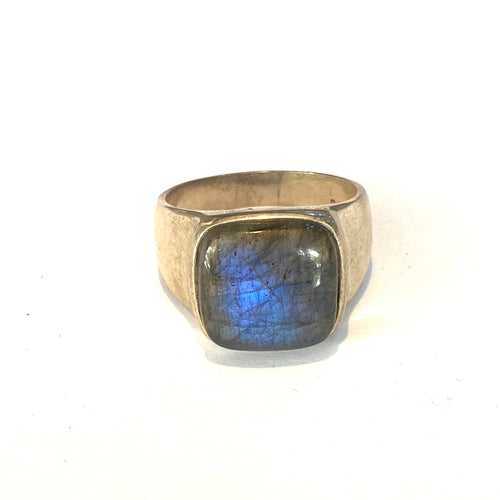 Sterling Silver Square Labradorite Ring