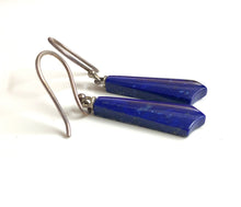 Long Sterling Silver and Lapis Lazuli Drop Earrings