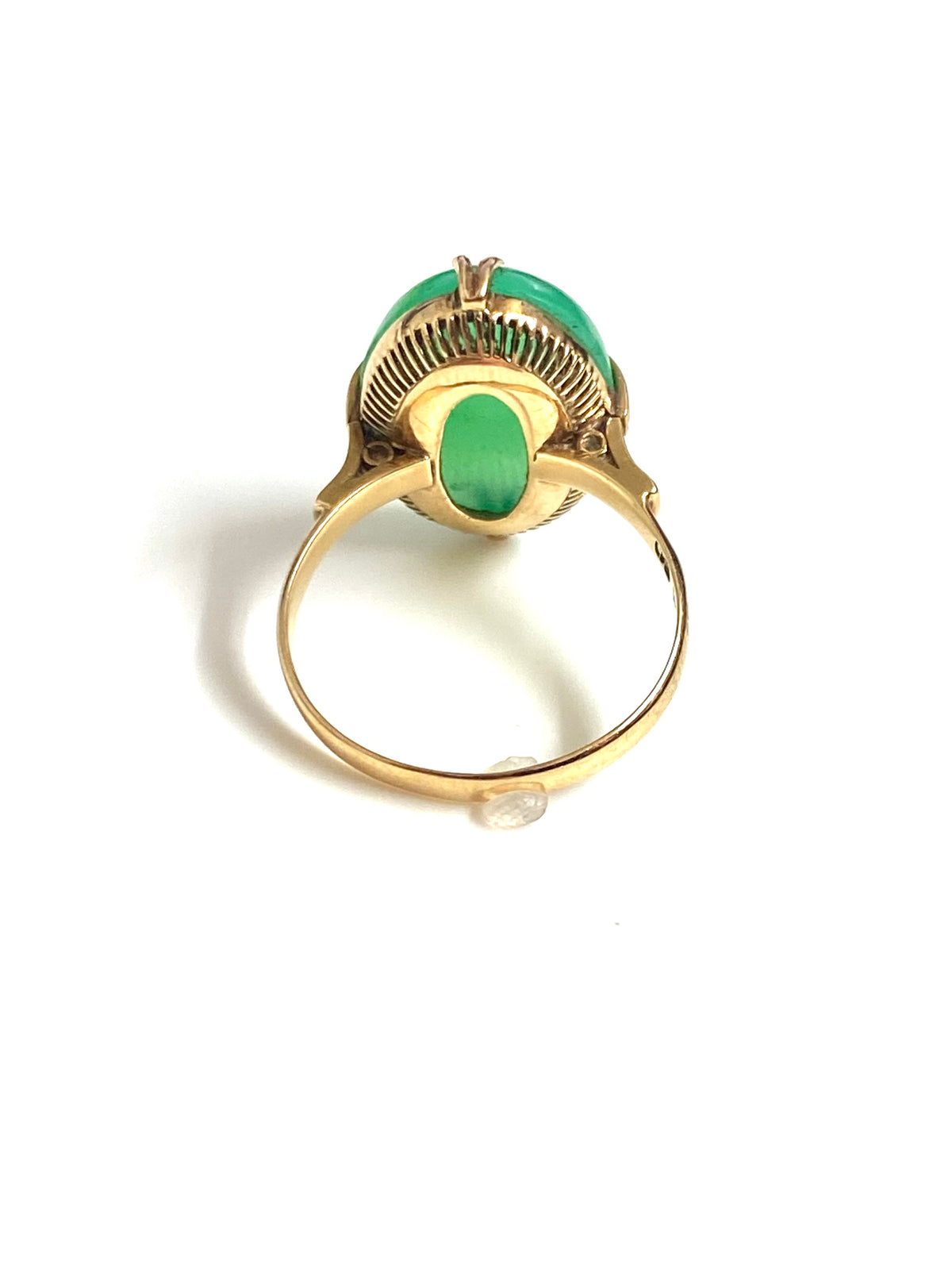 14ct Yellow Gold Chrysoprase Ring