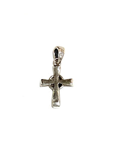 Small Sterling Silver Marcasite and Mother of Pearl Cross Pendant