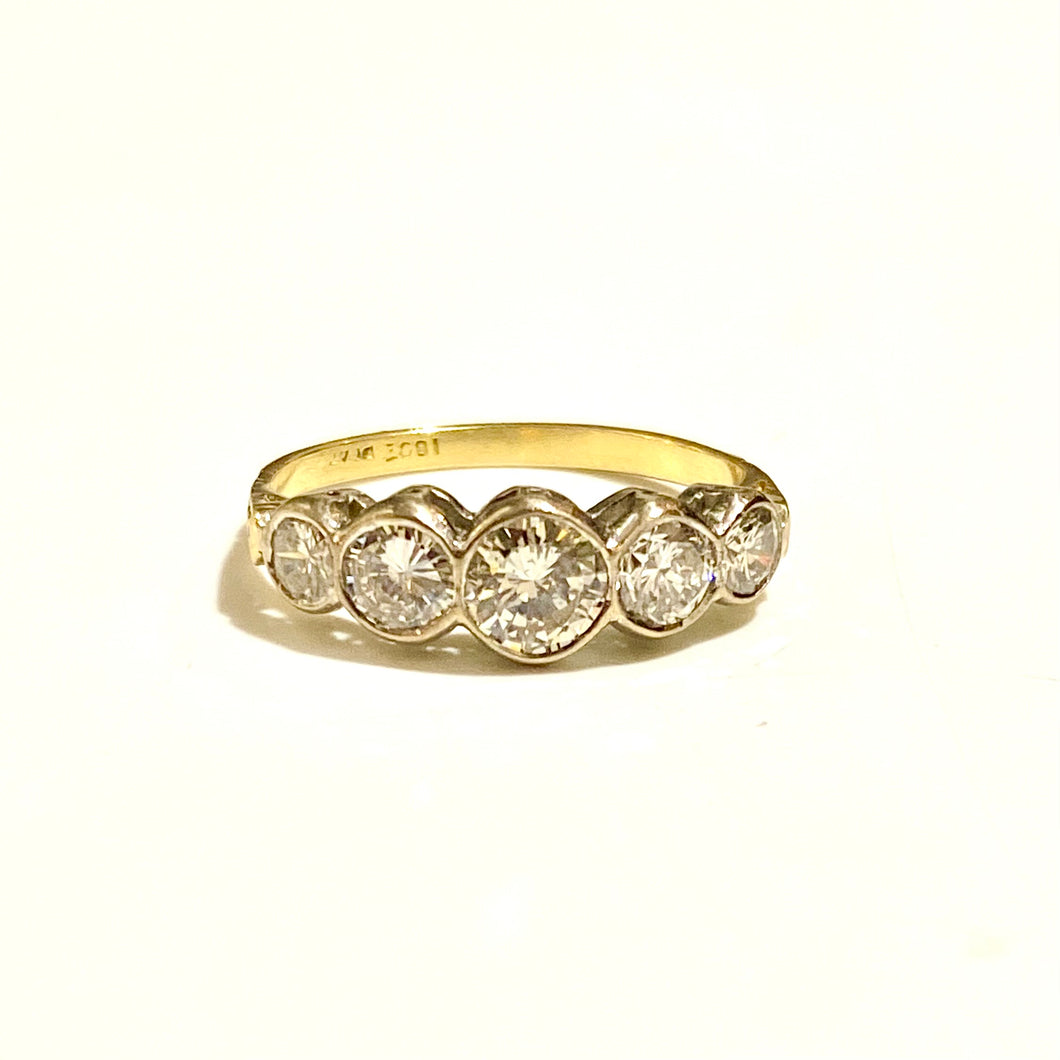 18ct Yellow Gold Diamond Bridge Ring