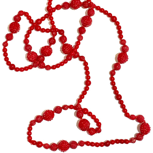 Vintage Red Neiber Beaded Necklace