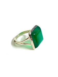 Sterling Silver Green Onyx Ring