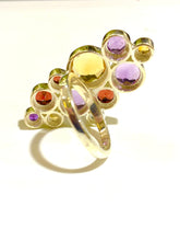 Sterling Silver Multicoloured Gemstone Ring