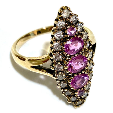 1.36ct Pink Sapphire Diamond Ring