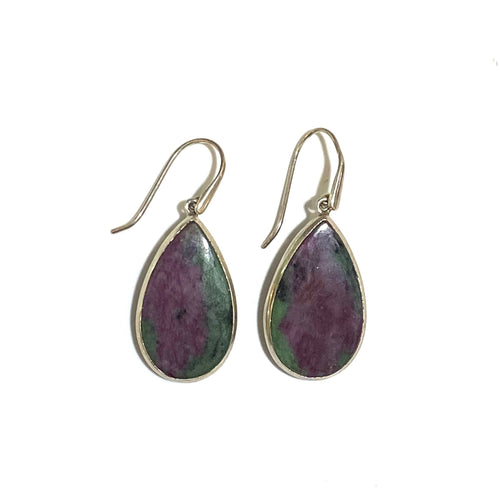 Sterling Silver Zoisite Pear Shaped Earrings