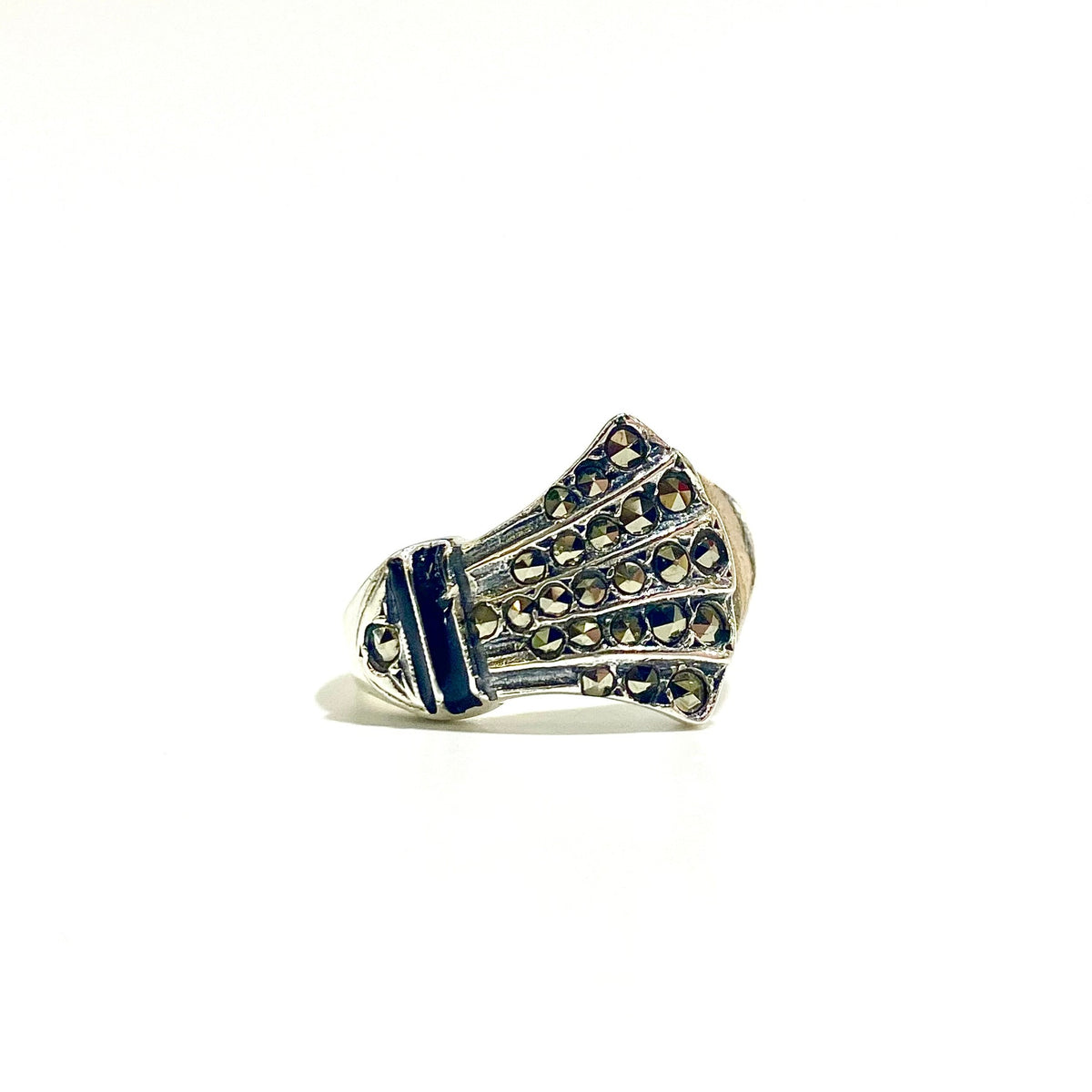 Sterling Silver Marcasite Fan Ring