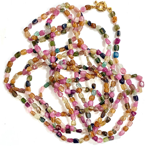 Natural Tourmaline Opera Length Necklace