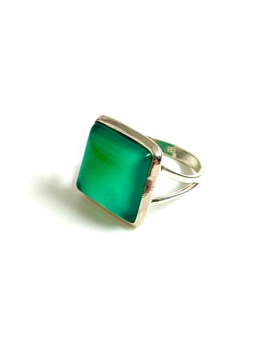 Sterling Silver Green Onyx Ring