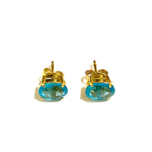 18ct Yellow Gold Apatite Stud Earrings