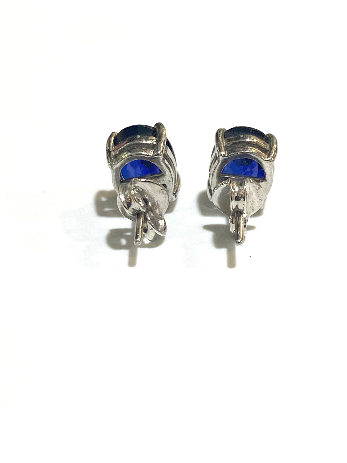 Sterling Silver and Sapphire Stud Earrings