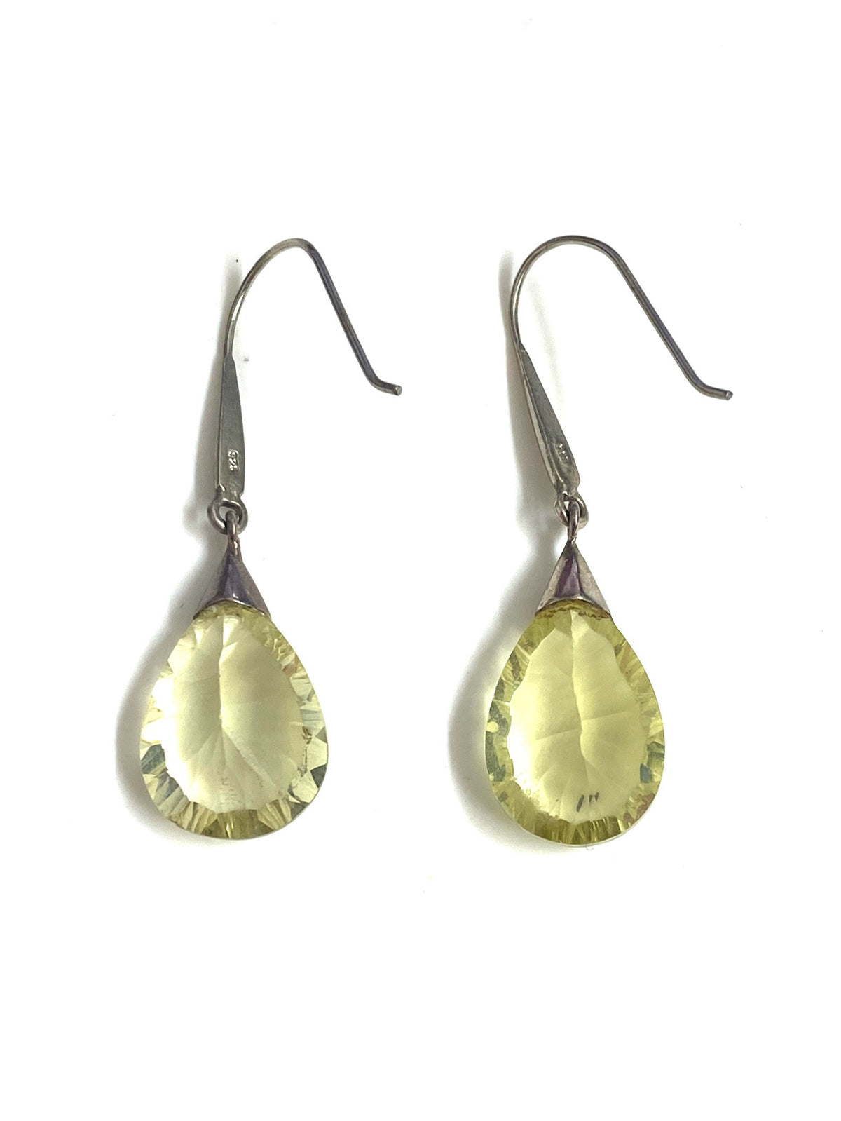 Sterling Silver Green Citrine Earrings