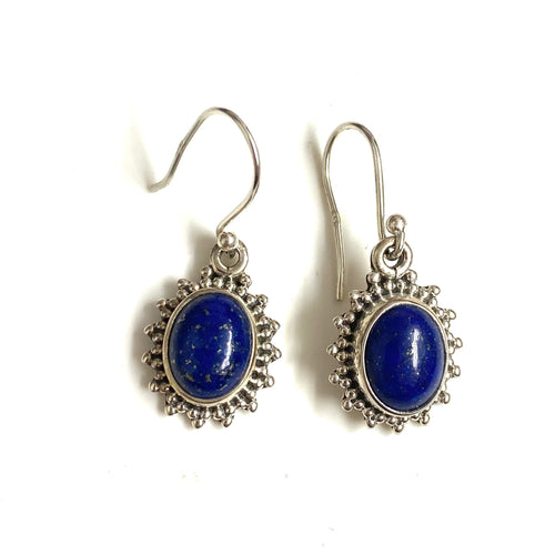 Sterling Silver Lapis Lazuli Drop Earrings