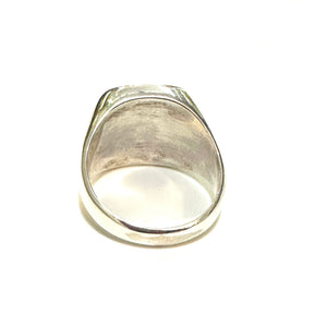 Sterling Silver Green Onyx Men's Signet Ring
