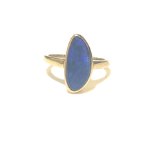 Rounded 9ct Gold Black Opal Ring