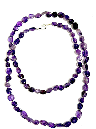 Natural Amethyst gemstone Freeform necklace