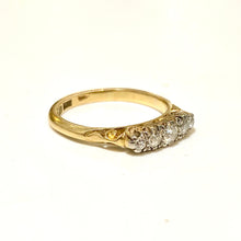 18ct Yellow Gold Old Cut Diamond Bridge Ring
