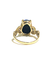 9ct Yellow Gold 2.30ct Solid Black Opal and Diamond Ring
