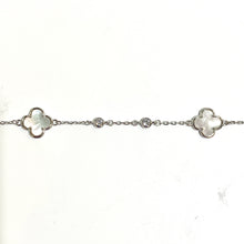 Sterling Silver Mother of Pearl and CZ Bracelet