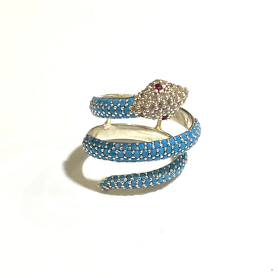 Sterling Silver and CZ Snake Ring