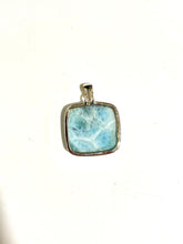 Sterling Silver Larimar Large Square Pendant