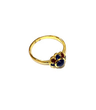 Gemstone and Enamel Flower Ring