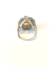 9ct White Gold Citrine and Diamond Ring