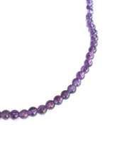 Elasticated Amethyst Round Beaded Necklace