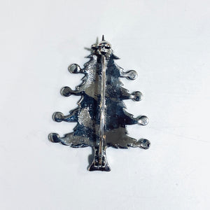 Sterling Silver Marcasite Christmas Tree Brooch