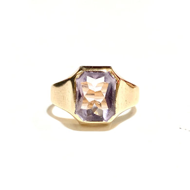 Antique Yellow Gold Amethyst Signet Ring