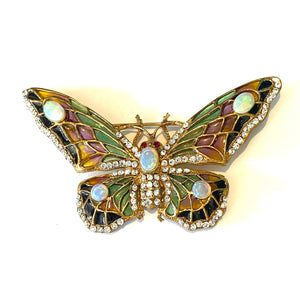 Butterfly Brooch with Opals