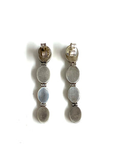 Sterling Silver Solid Opal Drop Earrings