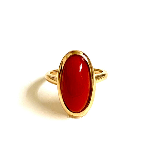 9ct Yellow Gold Momo Coral Ring