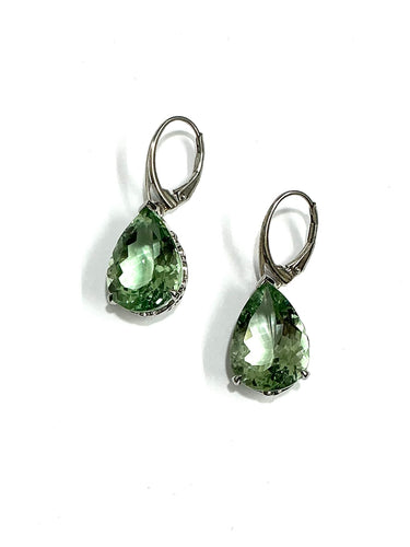 Prasiolite drop earrings