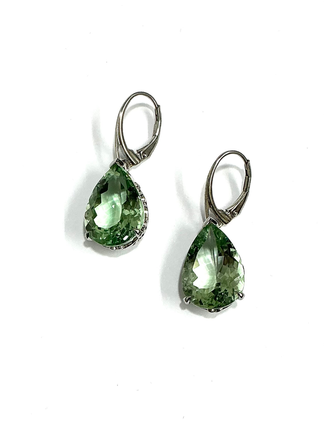 Prasiolite drop earrings