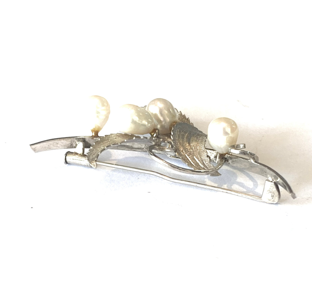 Sterling Silver and Pearl Floral Brooch