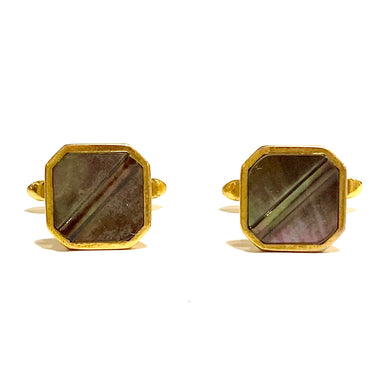 Vintage Gold Plated Mother of Pearl Paua Cufflinks