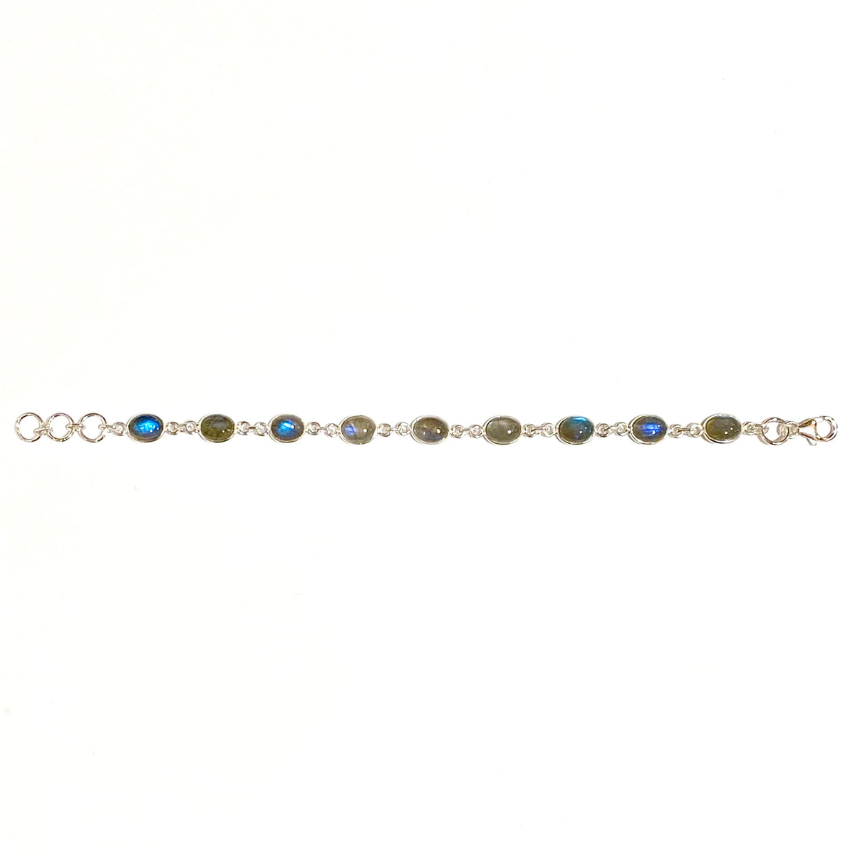 Sterling Silver Labradorite Cabochon Bracelet