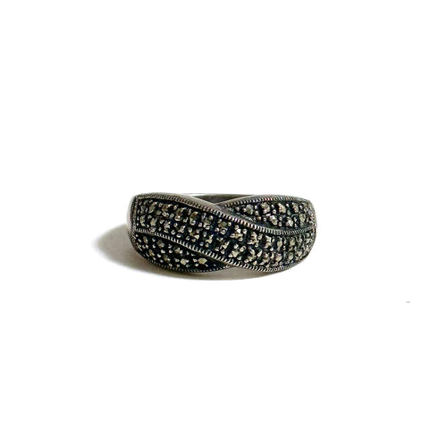 Sterling Silver Marcasite Twist Ring