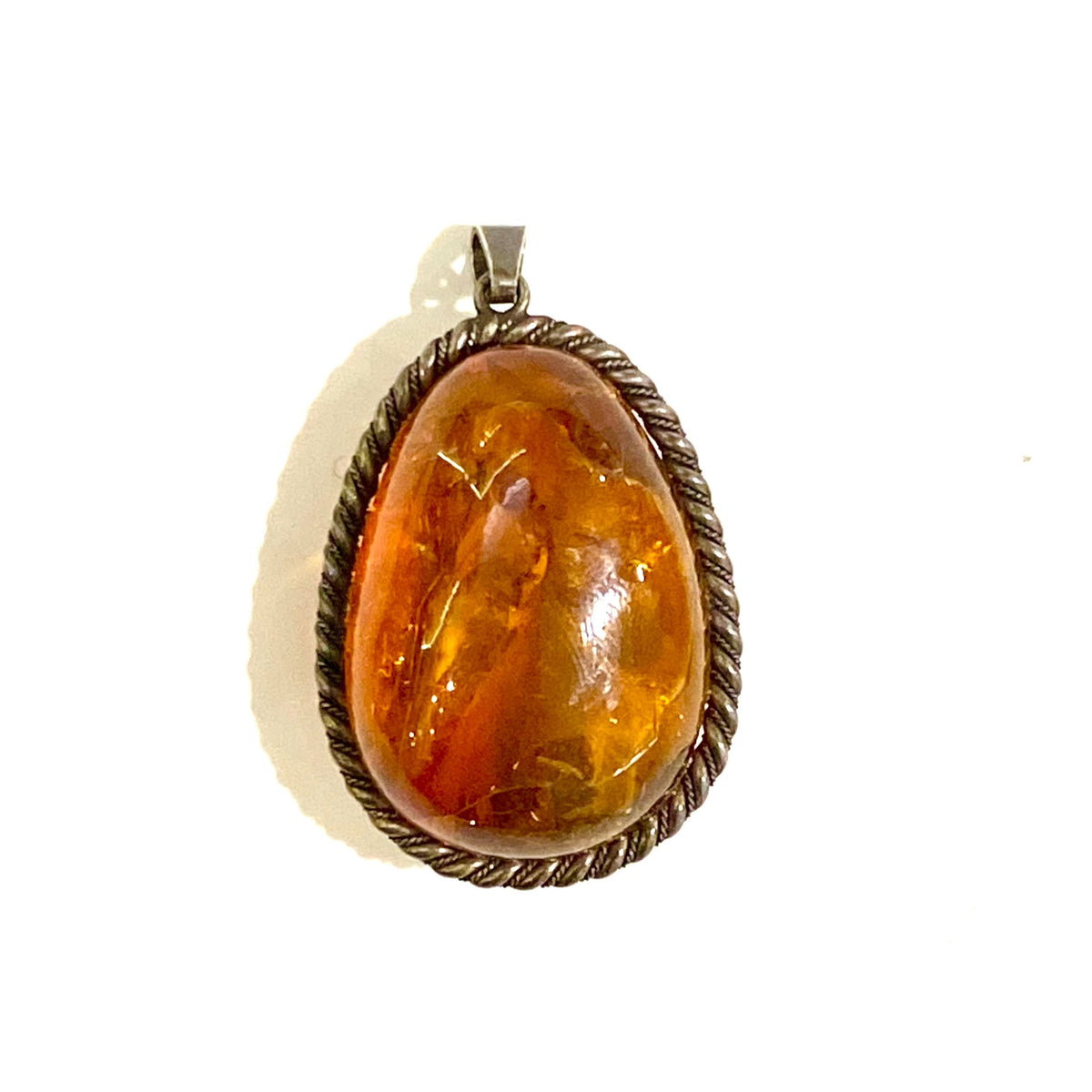 Scroll Set Amber Pendant