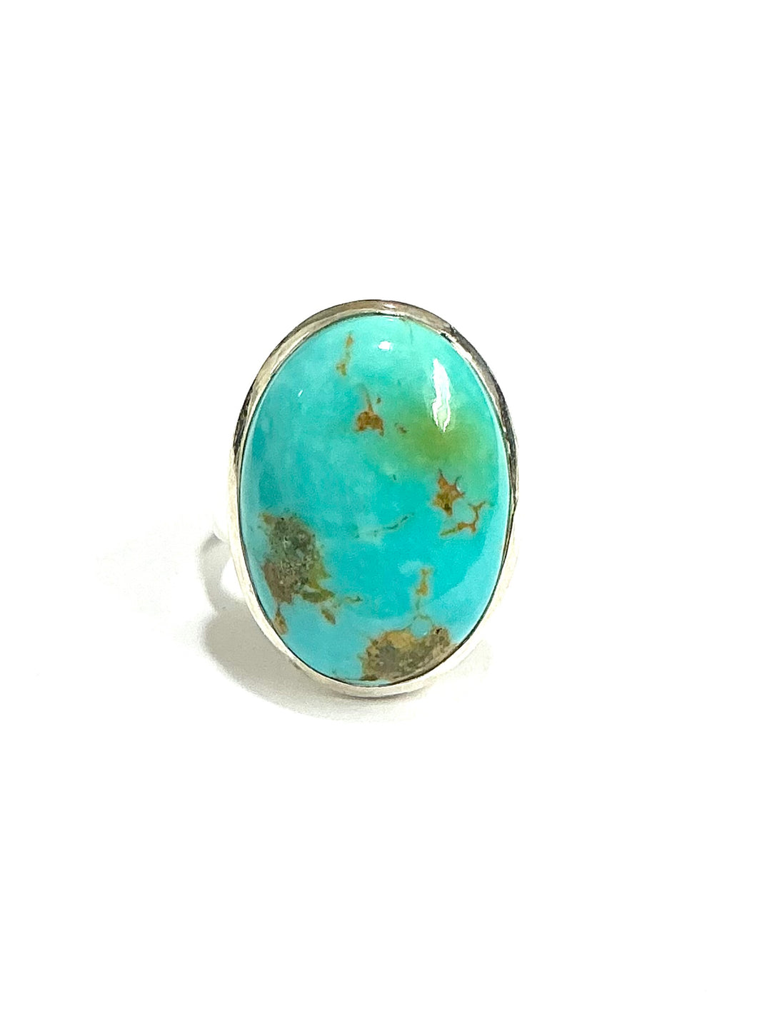 Oval Turquoise Cabochon Sterling Silver Ring