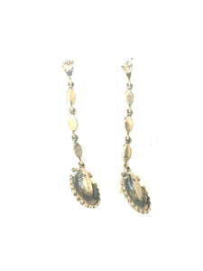Sterling Silver Pearl and Marcasite Drop Earrings