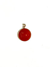 Carnelian Sterling Silver Circle Pendant