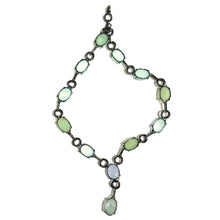 Sterling Silver Black Rhodium Plated Prehnite and Chalcedony Larriette Necklace