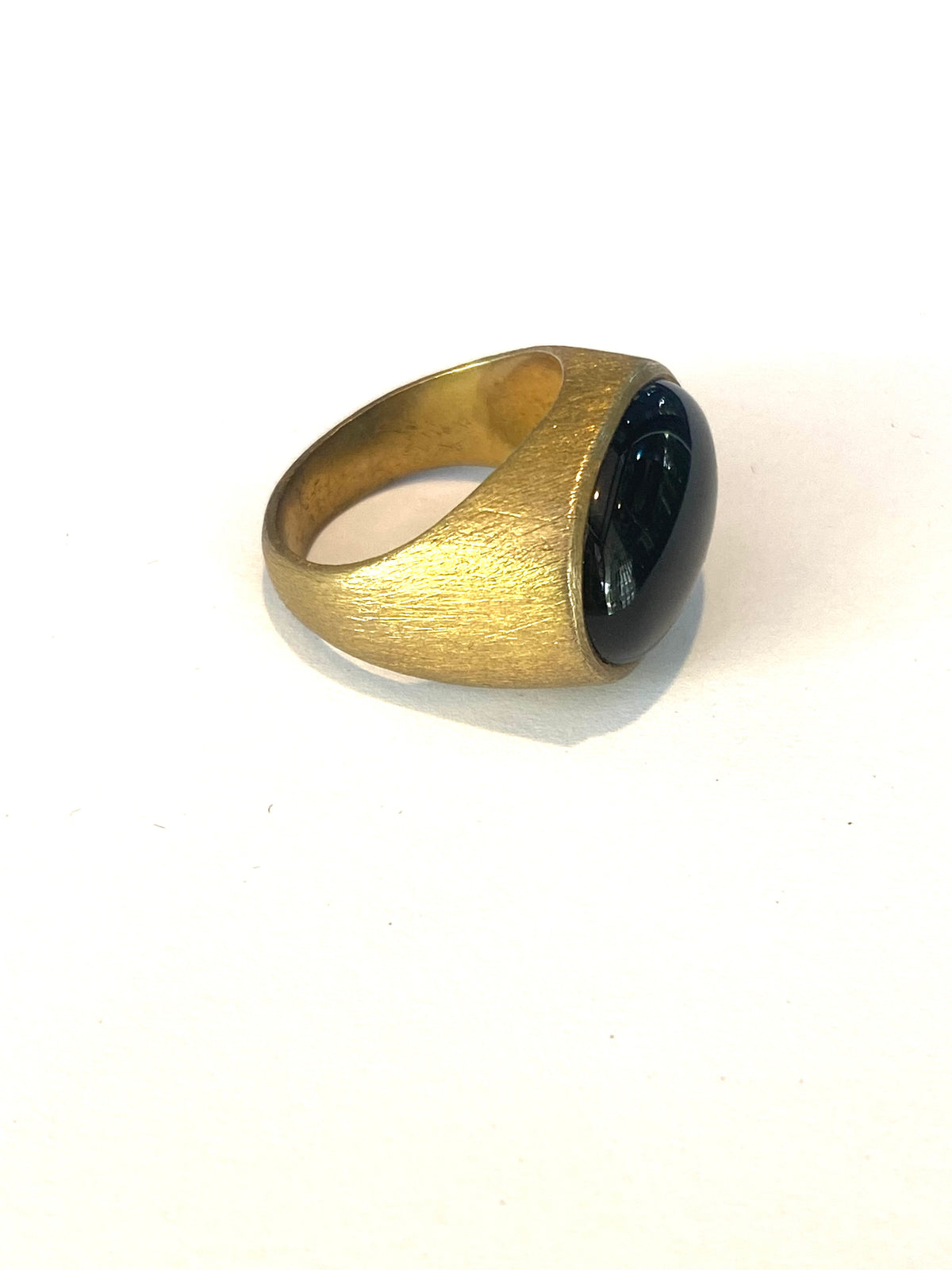 Onyx and Sterling Silver Gold Plate Ring