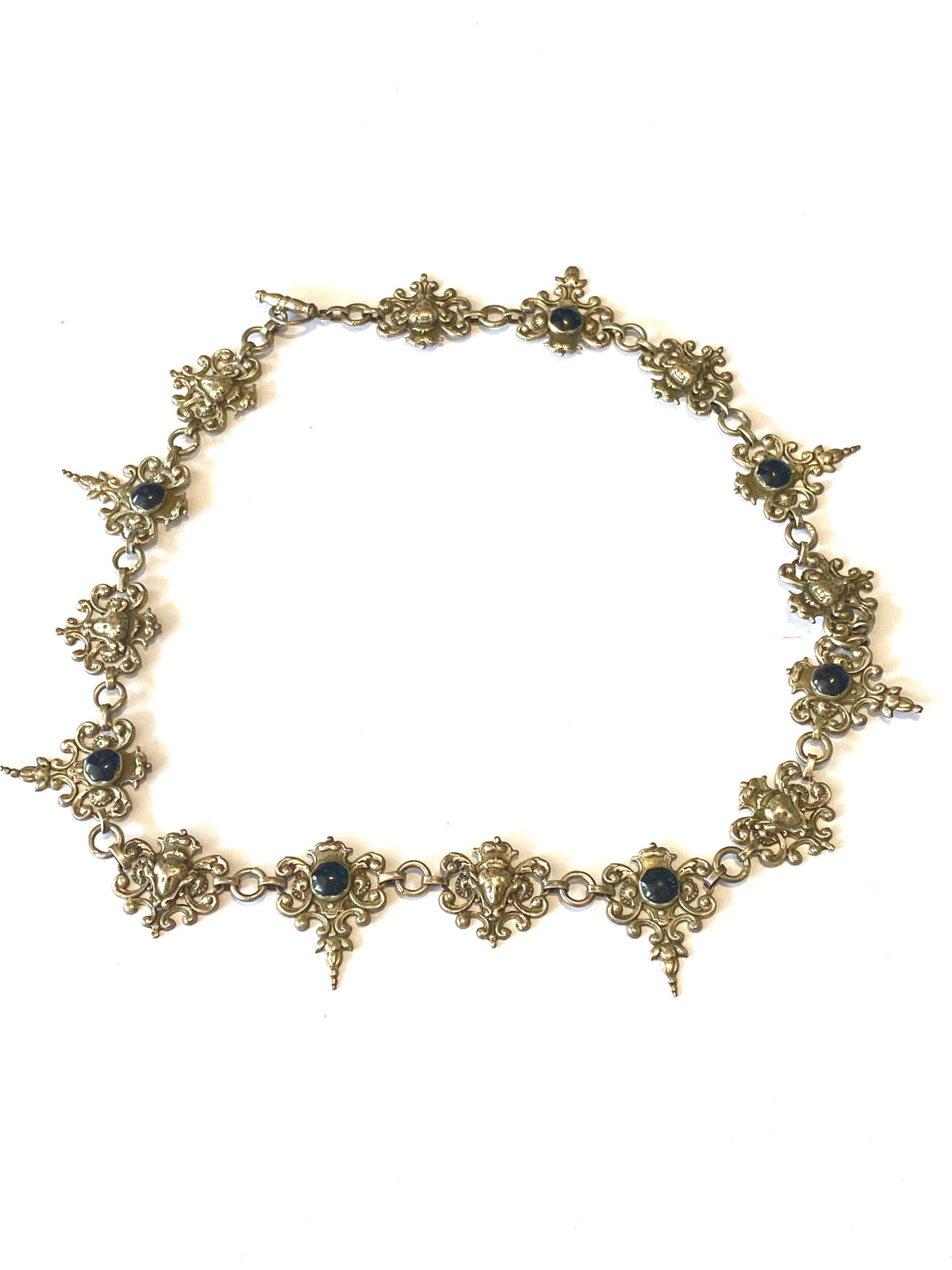 Vintage Sterling Silver and Onyx Necklace
